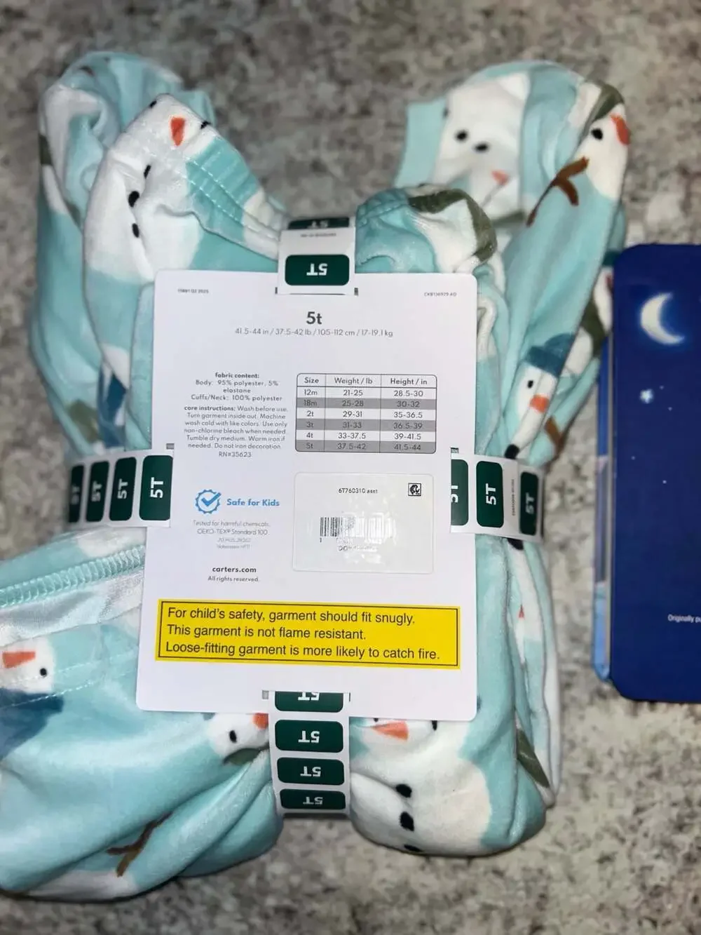 Carter's Kids' Holiday 2-Piece Snowman Pajama Set and 'Bedtime, Little Ones!'